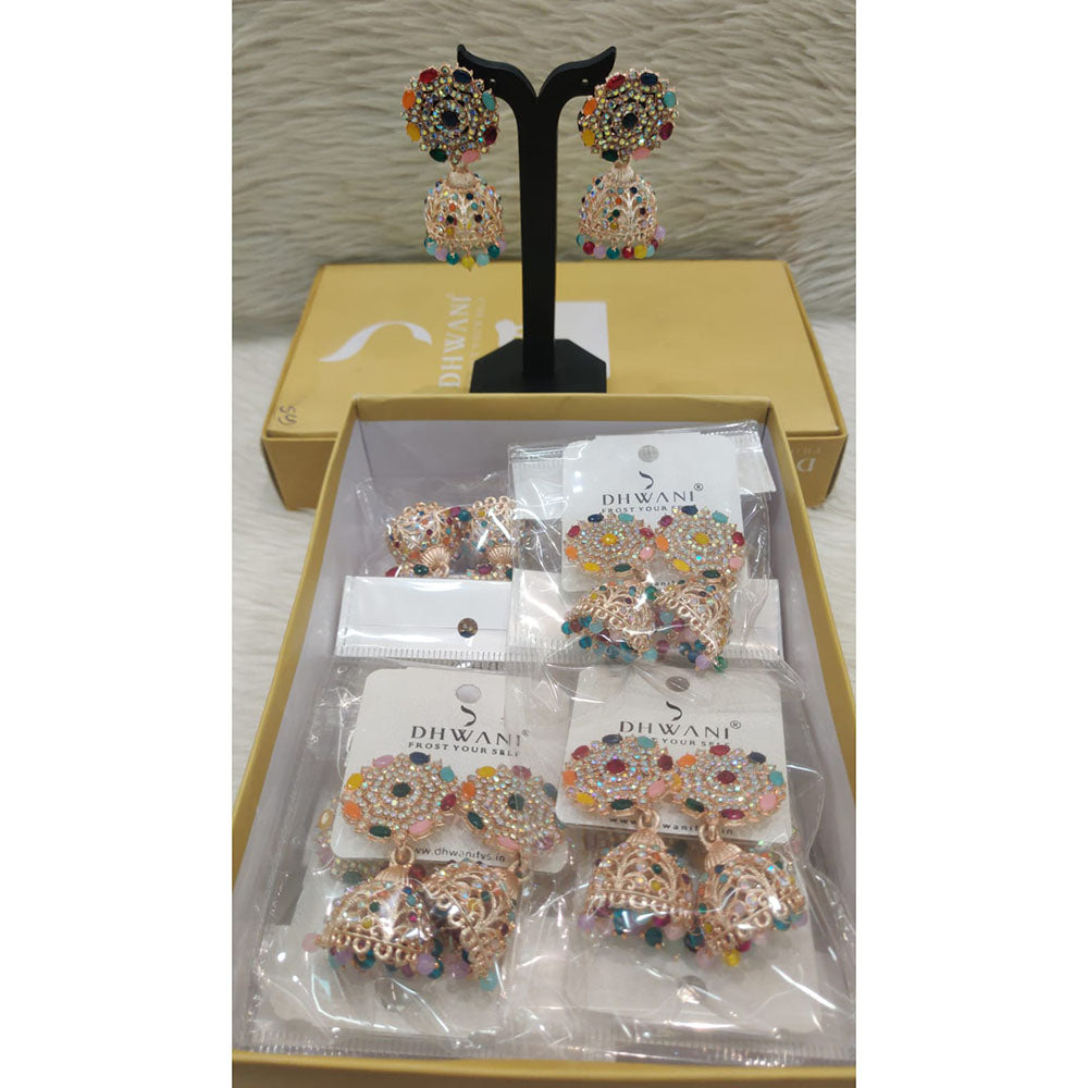 Dhwani Royal Austrian Stone And Pearl Jhumki Earrings 