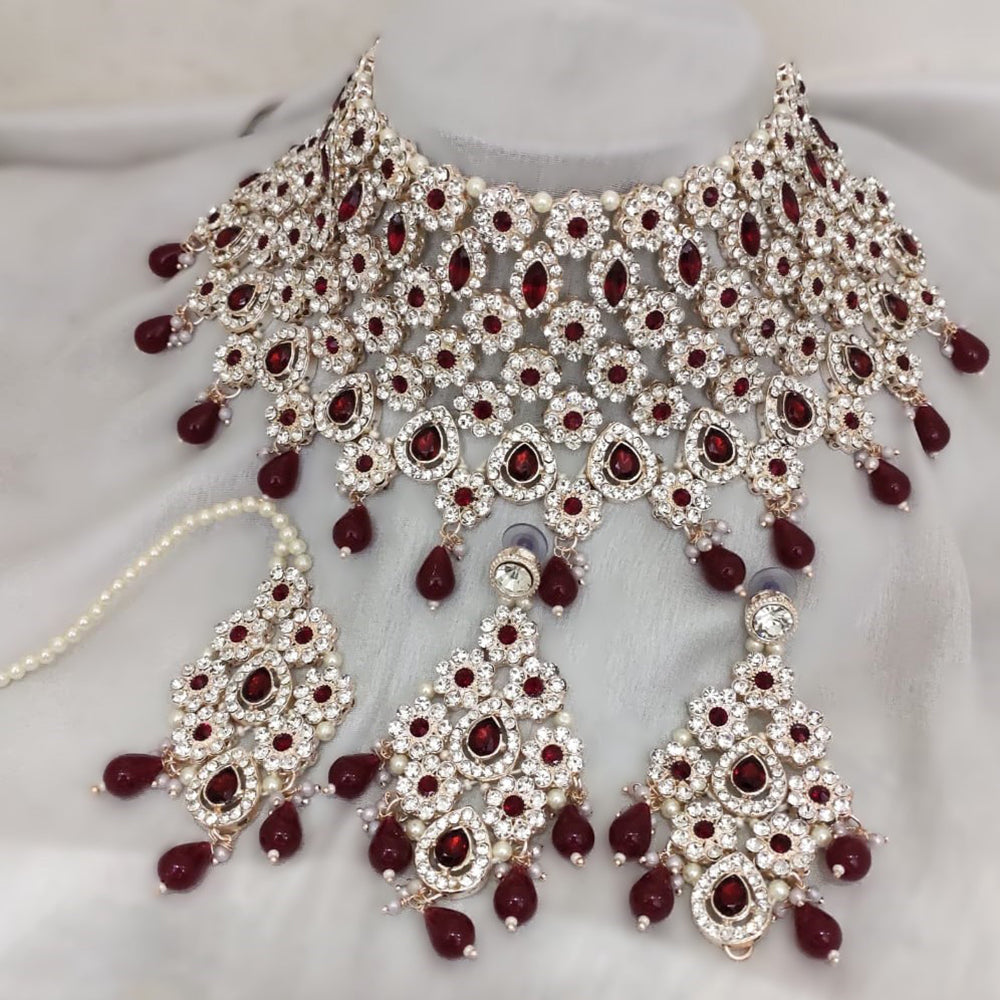 Knigght angel  Gold Plated Austrian Stone Necklace Set
