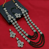Knigght angel  Gold Plated Austrian Stone And Pearl Long Necklace Set