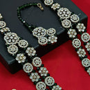 Knigght angel  Gold Plated Austrian Stone And Pearl Long Necklace Set