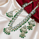 Knigght angel  Gold Plated Kundan Stone And Beads Necklace Set