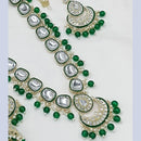 Knigght angel  Gold Plated Kundan Stone And Beads Necklace Set