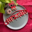 Handmade For Her  Handmade Mirror Choker Necklace Set With Ring