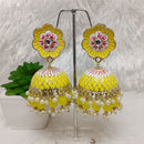 Matchit Gold Plated Meenakari Jhumki Earrings - JW-10101058YE