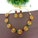 Bhavi Jewels Crystal Stone Gold Plated Necklace Set