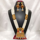 Bhavi Jewels Kundan Stone Gold Plated Necklace Set