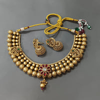 Matchit Pota Stone Gold Plated Necklace Set - JW-10231047PGR