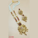 Padmawati Bangles Pota Stone Gold Plated Long Necklace Set