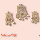 Padmawati Bangles Gold Plated Pota Stone And Pearl Pendant Set