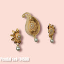 Padmawati Bangles Gold Plated Pota Stone And Pearl Pendant Set