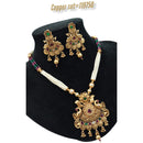 Padmawati Bangles Copper  Pota Stone Choker Necklace Set
