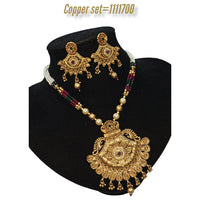 Padmawati Bangles Copper  Pota Stone Choker Necklace Set