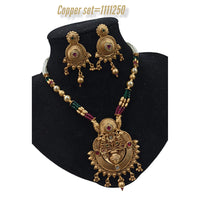 Padmawati Bangles Copper  Pota Stone Choker Necklace Set