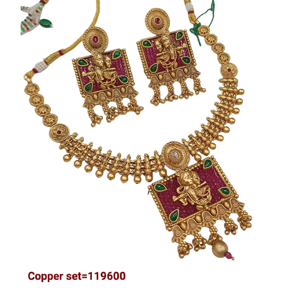 Padmawati Bangles Pota Stone Copper Choker Necklace Set