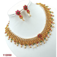 Padmawati Bangles Pota Stone Gold Plated Necklace Set