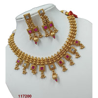 Padmawati Bangles Pota Stone Gold Plated Necklace Set