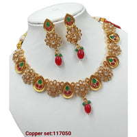 Padmawati Bangles Pota Stone Copper Necklace Set