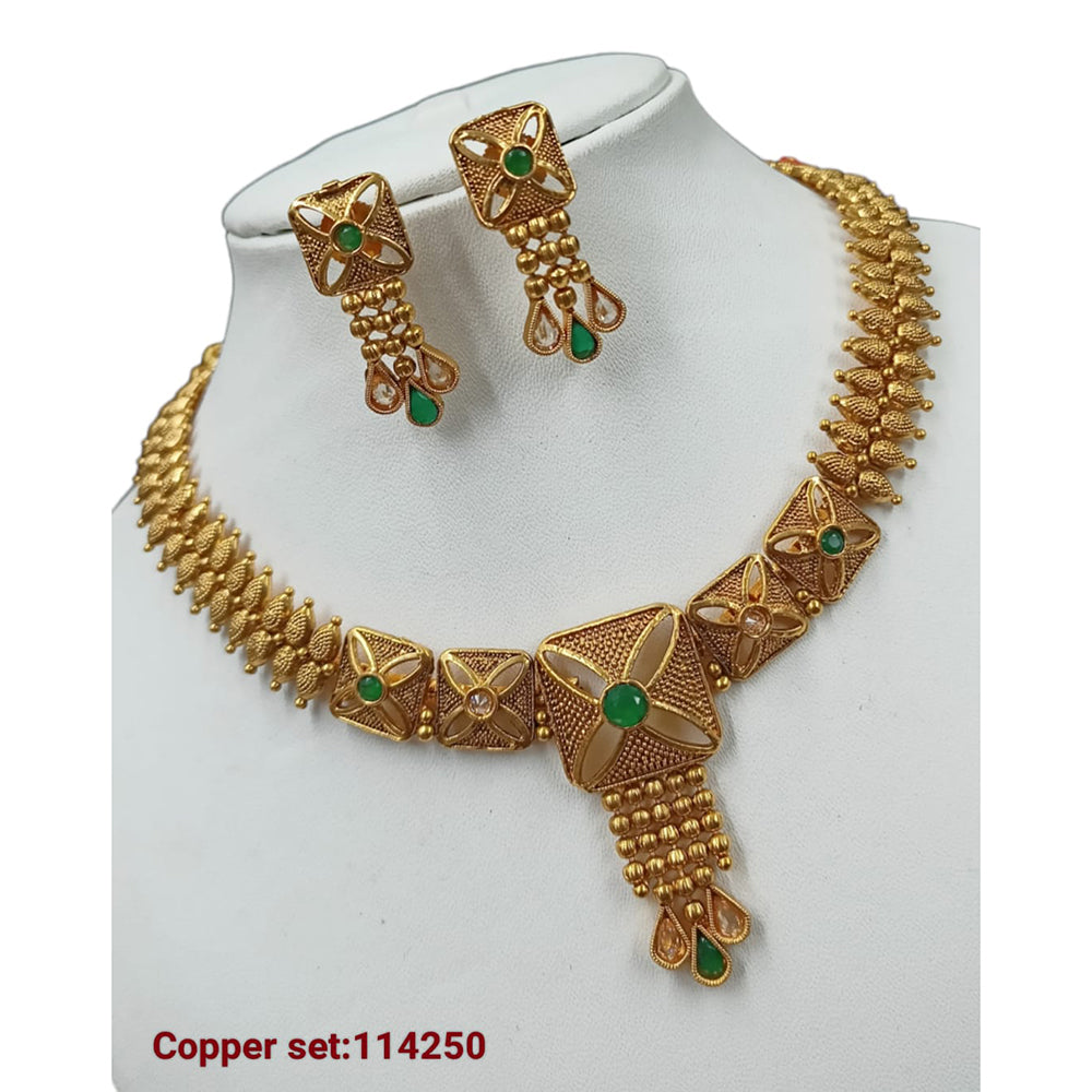 Padmawati Bangles Pota Stone Copper Necklace Set