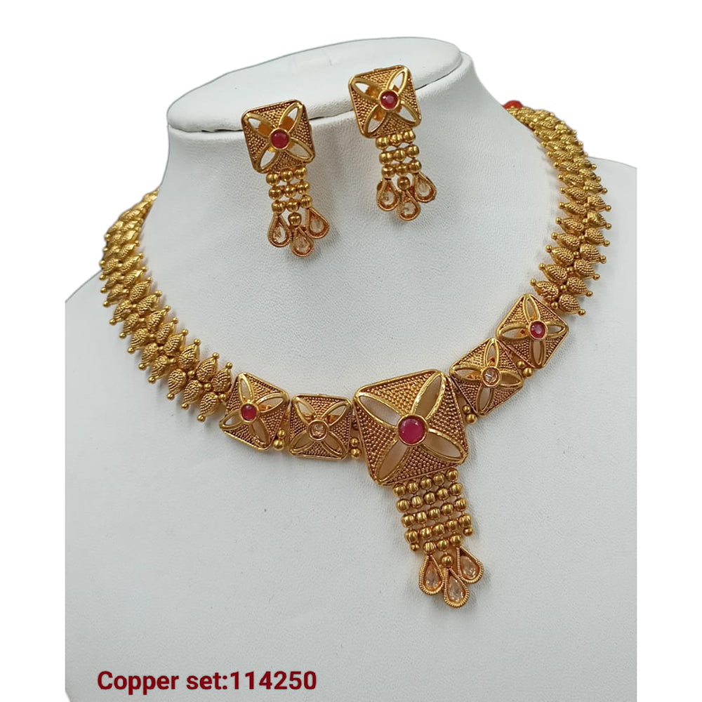 Padmawati Bangles Pota Stone Copper Necklace Set