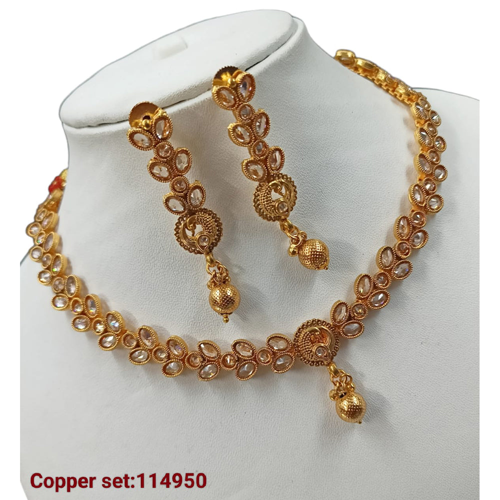 Padmawati Bangles Pota Stone Copper Necklace Set