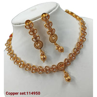 Padmawati Bangles Pota Stone Copper Necklace Set