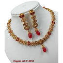 Padmawati Bangles Pota Stone Copper Necklace Set