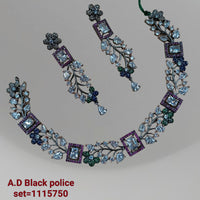 Padmawati Bangles Black Polish AD Stone  Choker Necklace Set