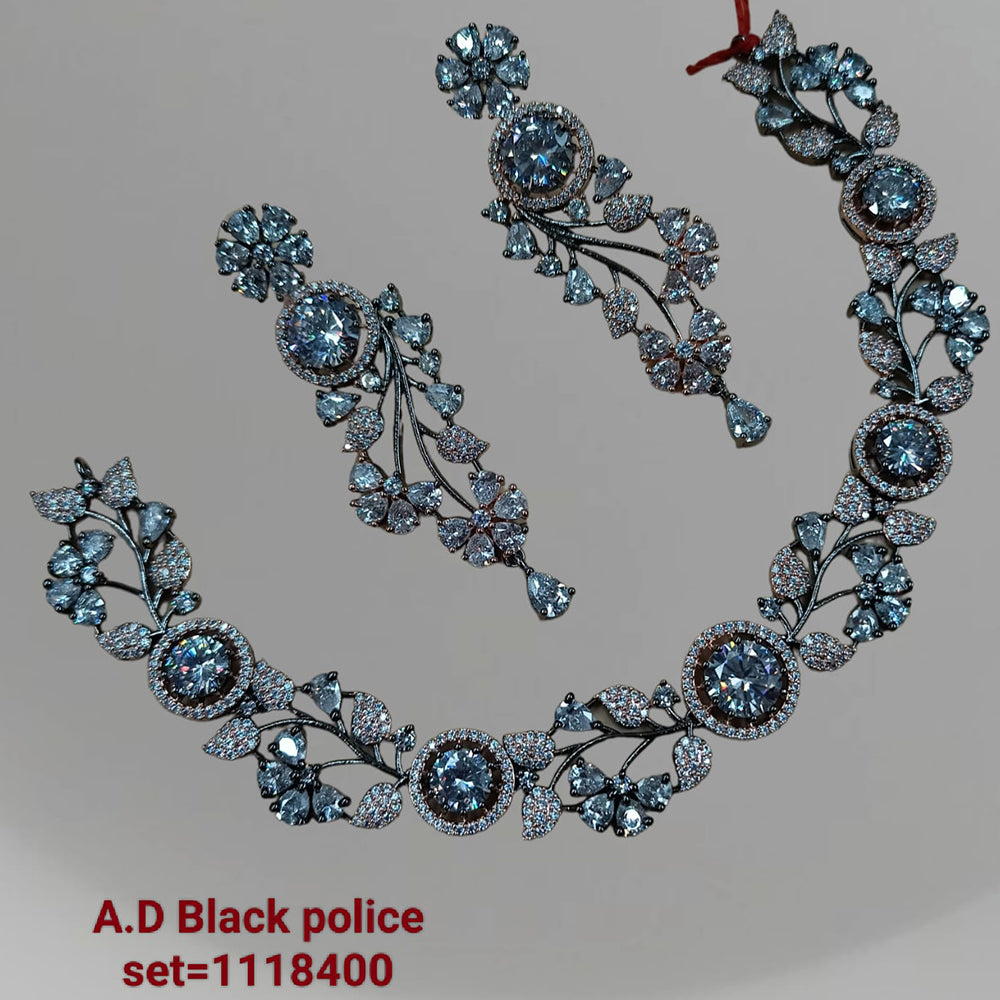 Padmawati Bangles Black Polish AD Stone  Choker Necklace Set