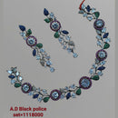 Padmawati Bangles Black Polish AD Stone  Choker Necklace Set