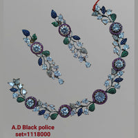 Padmawati Bangles Black Polish AD Stone  Choker Necklace Set
