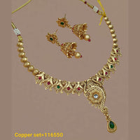 Pota Stone Gold Plated Choker Necklace Set - 10311301