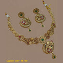 Pota Stone Gold Plated Choker Necklace Set - 10311304