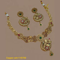 Pota Stone Gold Plated Choker Necklace Set - 10311304