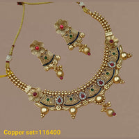 Pota Stone Gold Plated Choker Necklace Set - 10311306