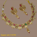 Pota Stone Gold Plated Choker Necklace Set - 10311307