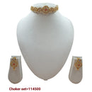 Padmawati Bangles Kundan Stone Gold Plated Necklace Set