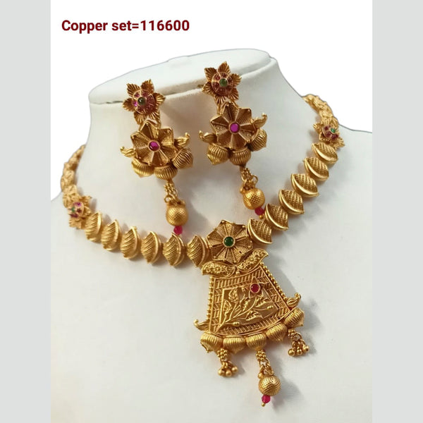 Padmawati Bangles Pota Stone Copper Choker Necklace Set