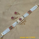 Padmawati Bangles Gold Plated Pota Stone Necklace Set