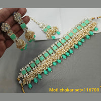 Padmavati Bangles Gold Plated Crystal Stone Choker Necklace Set