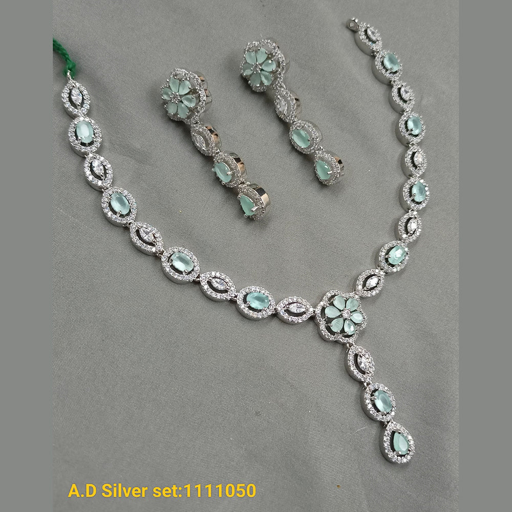 Padmavati Bangles Silver Plated AD Stone Necklace Set