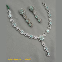 Padmavati Bangles Silver Plated AD Stone Necklace Set