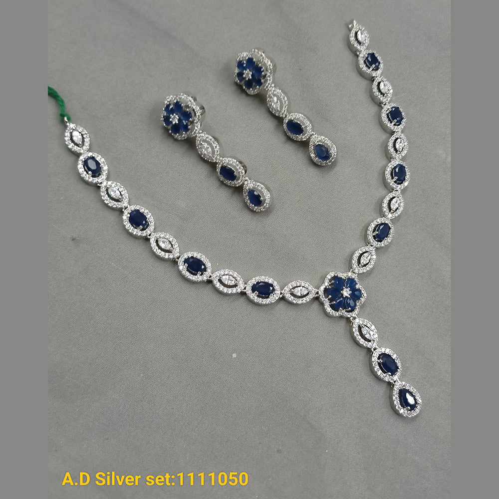 Padmavati Bangles Silver Plated AD Stone Necklace Set