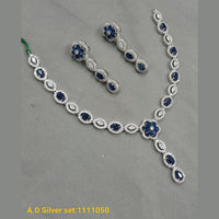Padmavati Bangles Silver Plated AD Stone Necklace Set