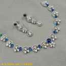 Padmavati Bangles Silver Plated AD Stone Necklace Set