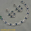 Padmavati Bangles Silver Plated AD Stone Necklace Set