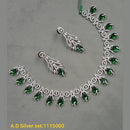 Padmavati Bangles Silver Plated AD Stone Necklace Set