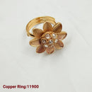 Padmawati Bangles Copper Gold Plated Pota Stone Adjustable Ring