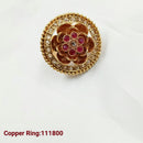 Padmawati Bangles Copper Gold Plated Pota Stone Adjustable Ring