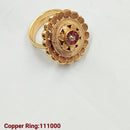 Padmawati Bangles Copper Gold Plated Pota Stone Adjustable Ring