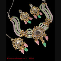 Padmawati Bangles 2 Tone Plated Kundan Choker Necklace Set